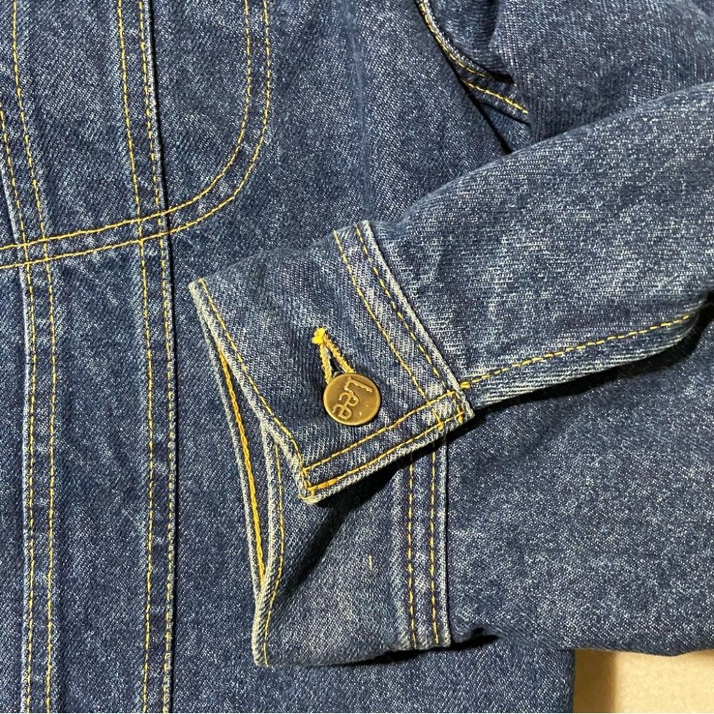 Vintage LEE Storm Rider Denim Blanket Lined Trucker Jacket Size 44 / L - Picture 7 of 16